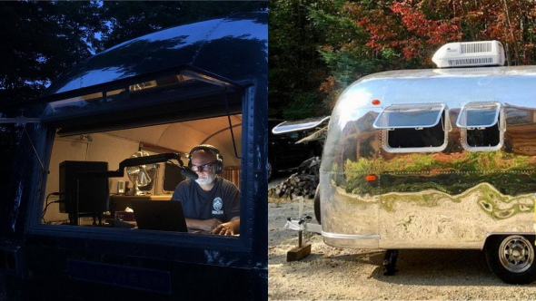 Terry O'Reilly podcast studio is an Airstream trailer
