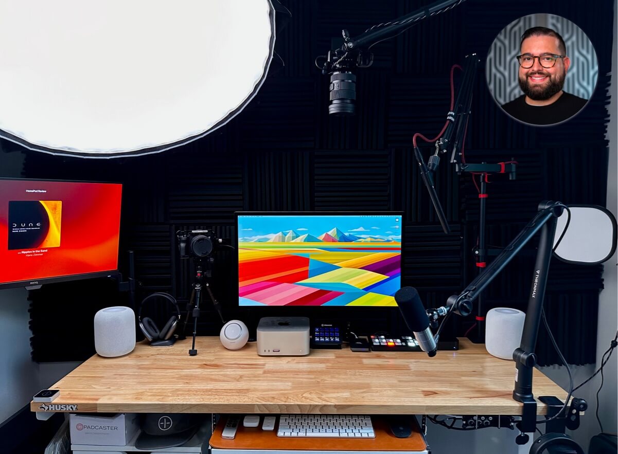 Stephen Robles' audio and video podcast studio setup at home